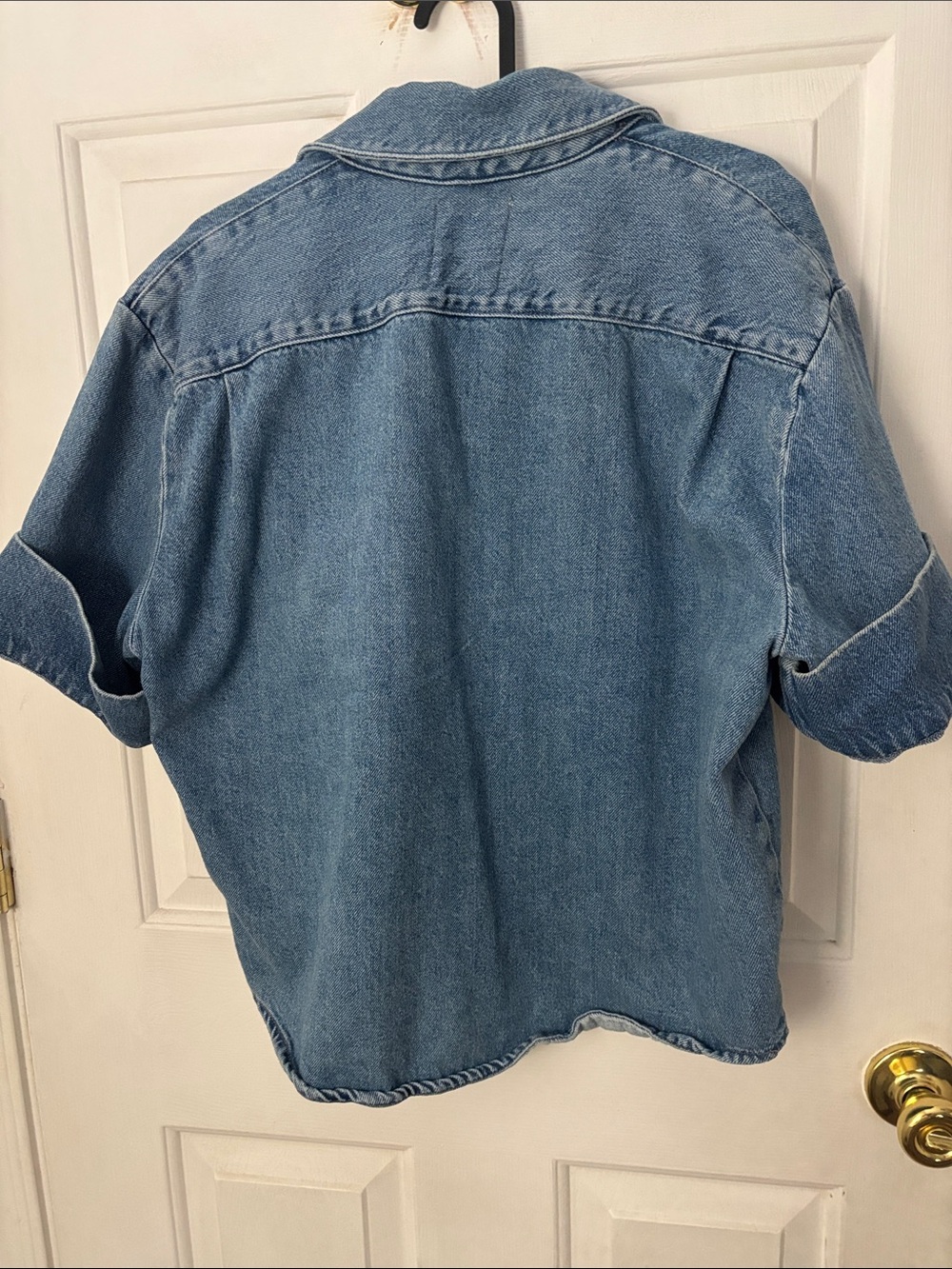 ZARA Light Blue Denim Button-Front Shirt - Picture 2 of 2